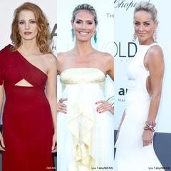 jessica chastain, heidi klum, sharon stone and more glam up amfar's gala 2013