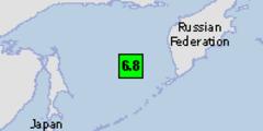Green earthquake alert (magnitude 6.8M and depth 623km) in Russia 24/05/2013 14:56 UTC, No people within 100km.